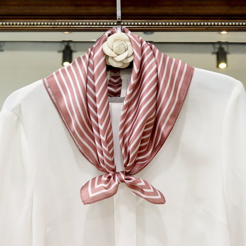 100% Pure Silk Scarf Women Hij - Silk Tie Striped reseña y precio