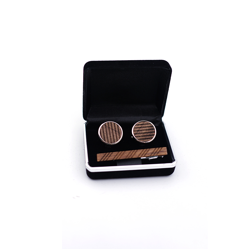 High Quality Wood Cuff links n - Tie Bar Set Gift reseña y precio