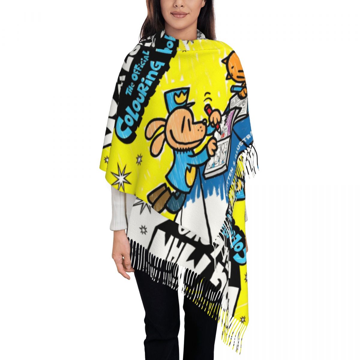 Womens Tassel Scarf Dog Man Do - Pashmina Wrap Large reseña y precio
