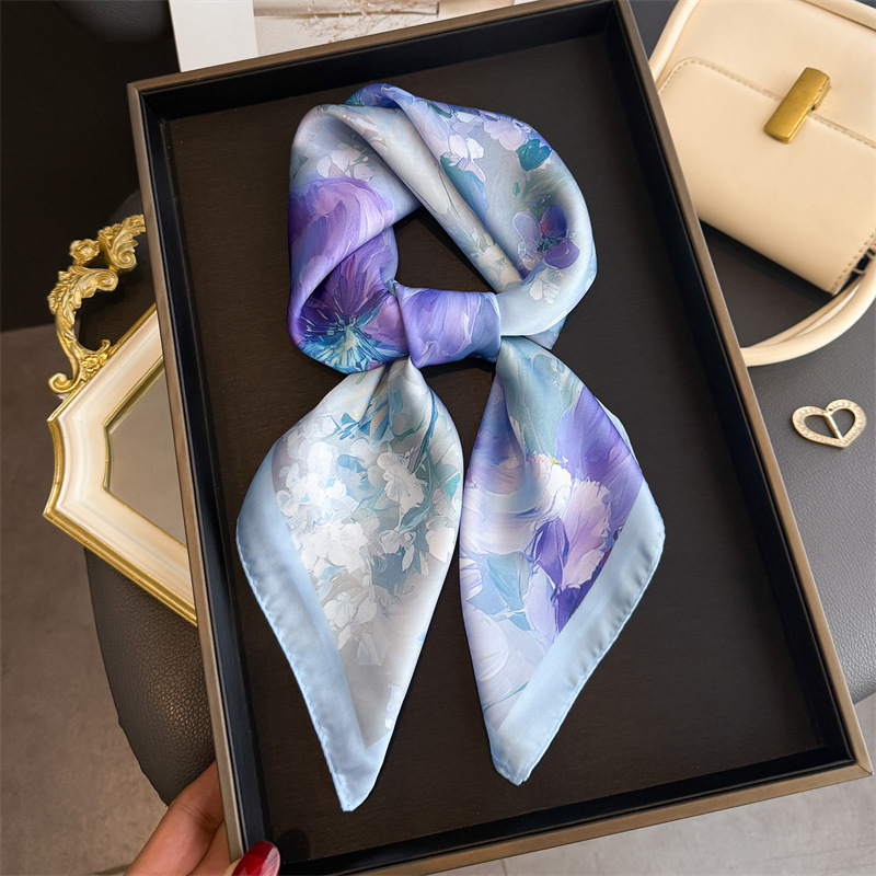 2026 New Floral Print Silk Squ - Face Scarf Mask reseña y precio