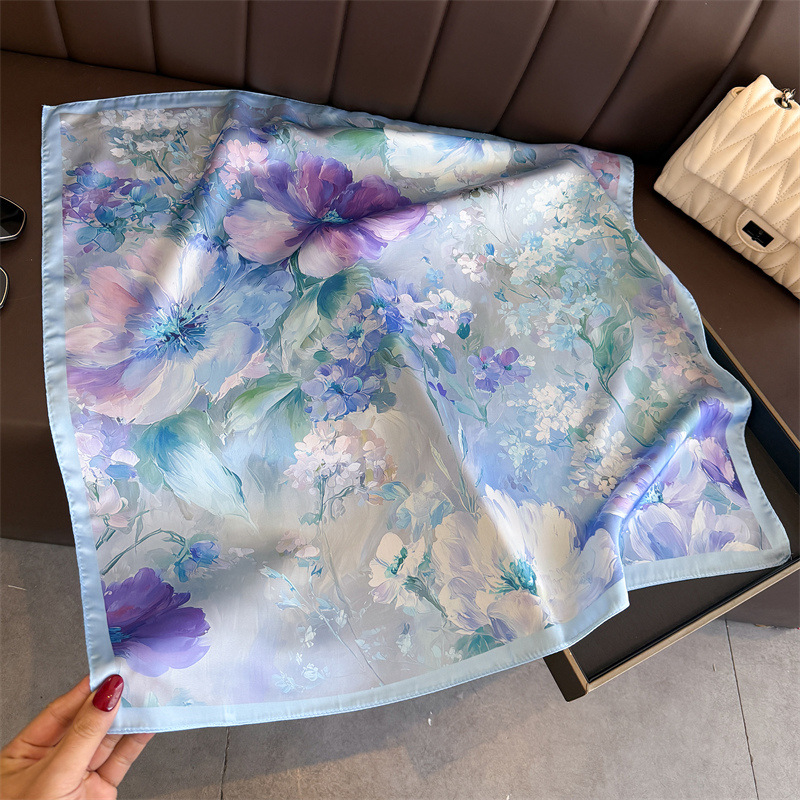 2026 New Floral Print Silk Squ - Face Scarf Mask reseña y precio