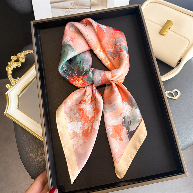 2026 New Floral Print Silk Squ - Face Scarf Mask reseña y precio