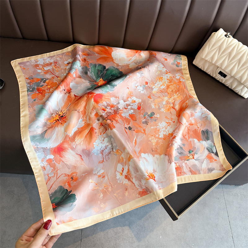 2026 New Floral Print Silk Squ - Face Scarf Mask reseña y precio