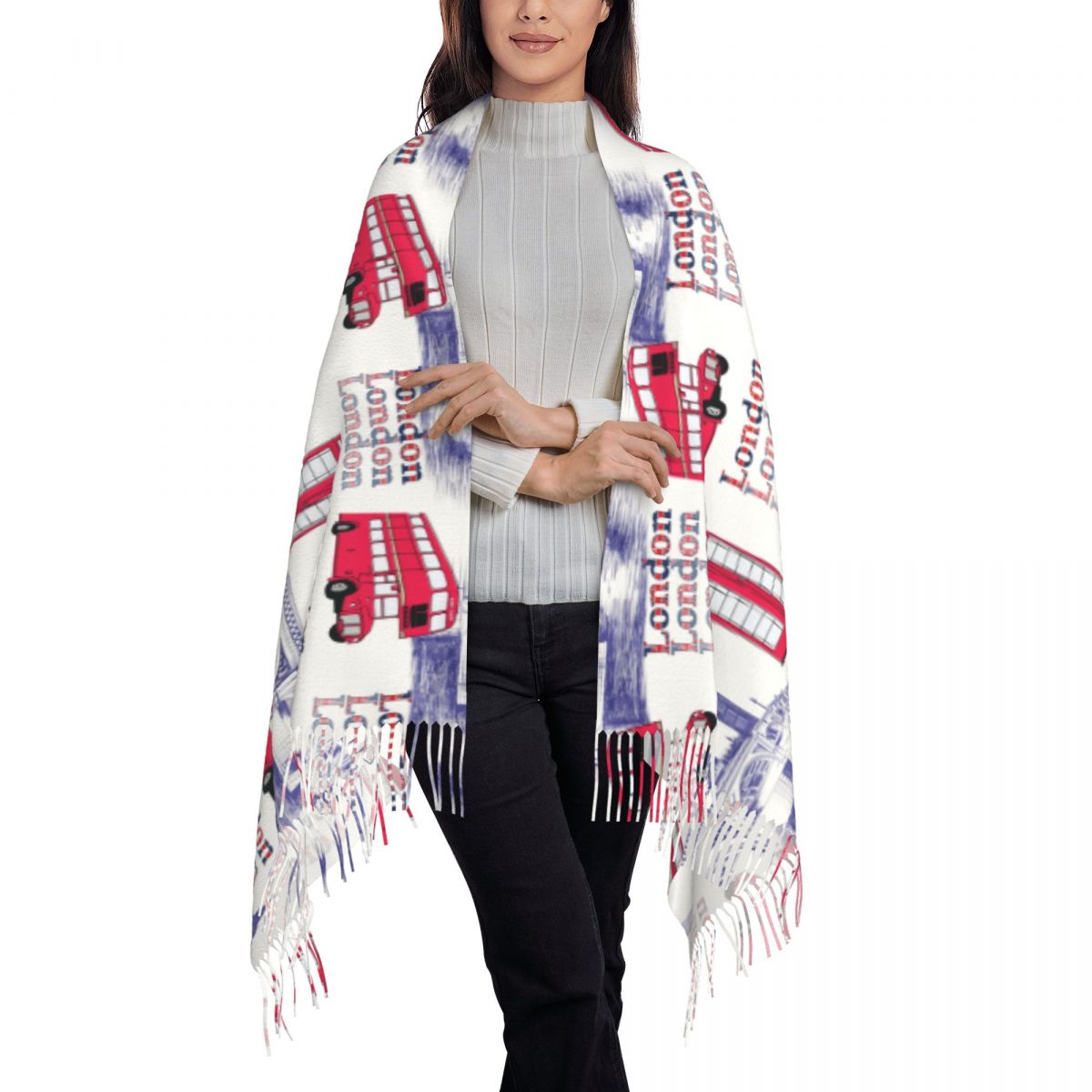 London England Scenes Shawls W - Pashmina Wrap Large reseña y precio