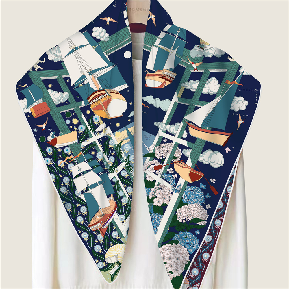 90CM Brand Silk Scarves Wraps  - Face Scarf Mask reseña y precio