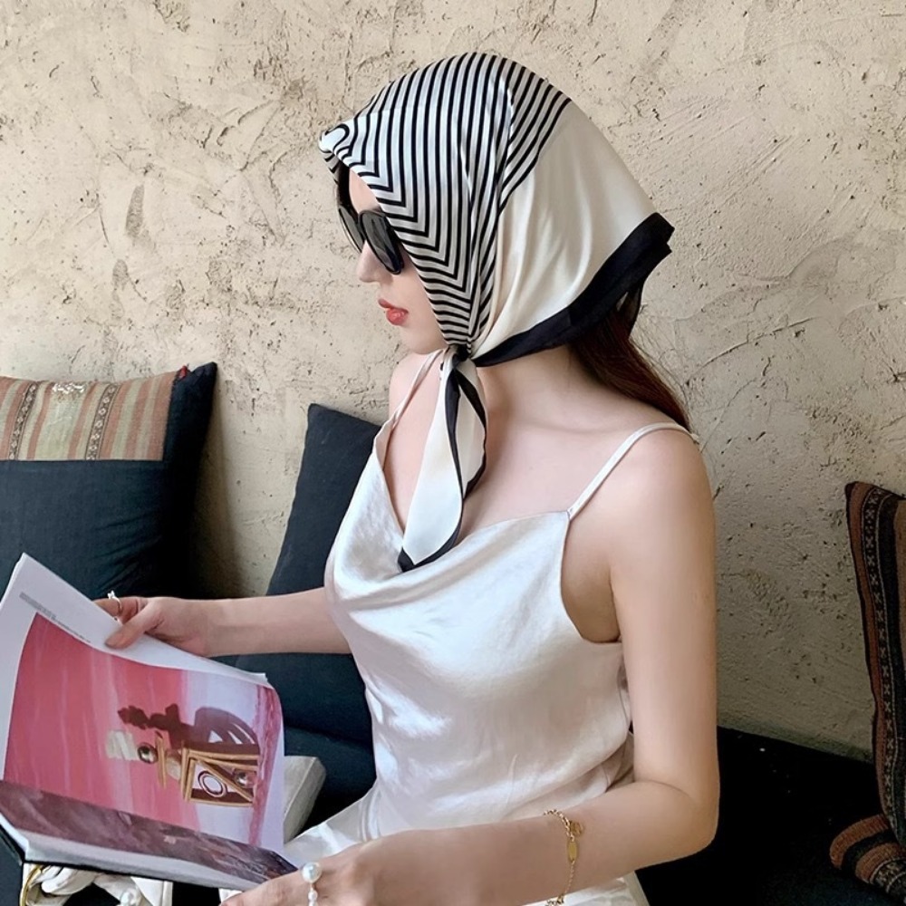 Fashion Satin Square Scarf for - Head Wrap Turban reseña y precio