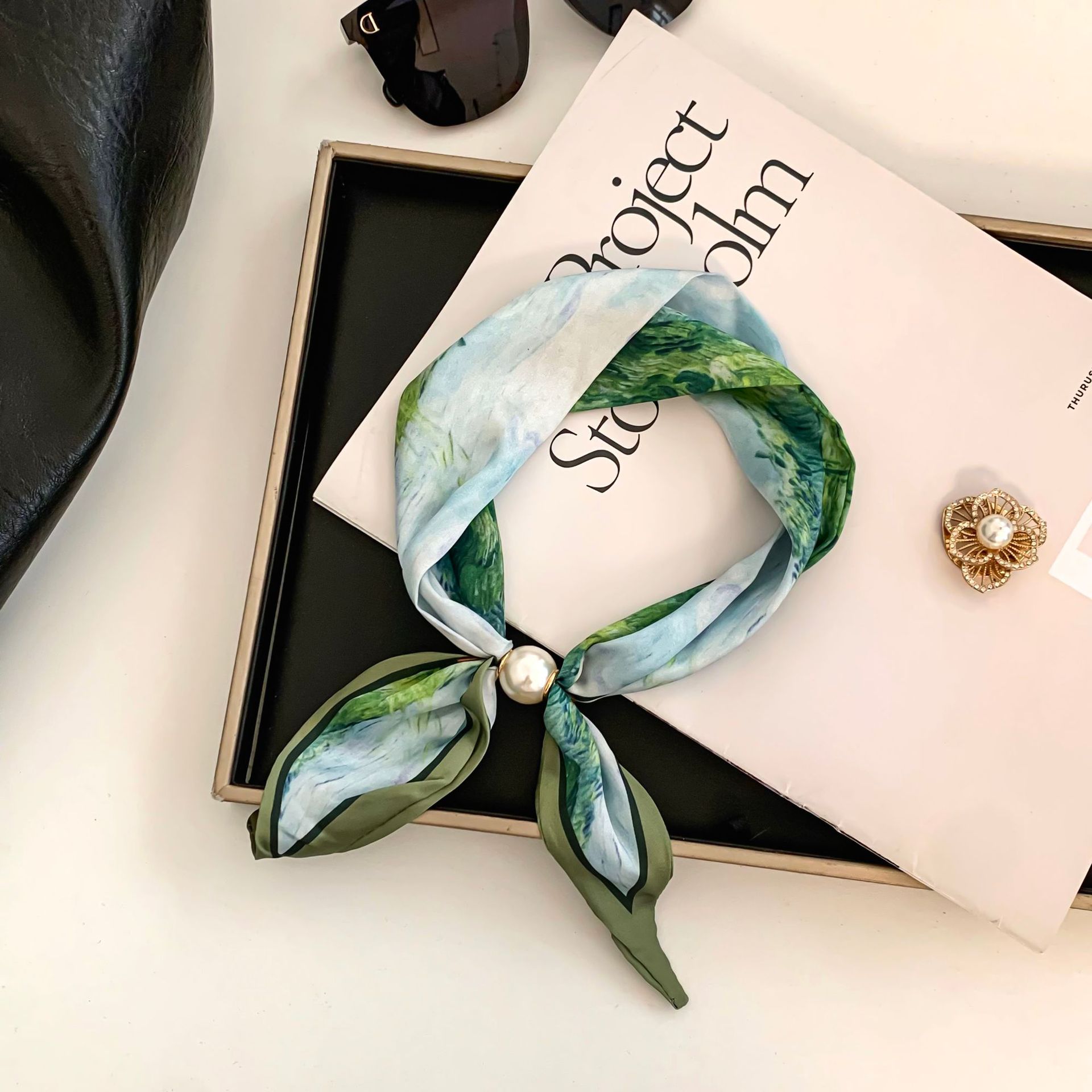 Cashew Flower Silk Scarf Effor - Silk Neck Scarf reseña y precio