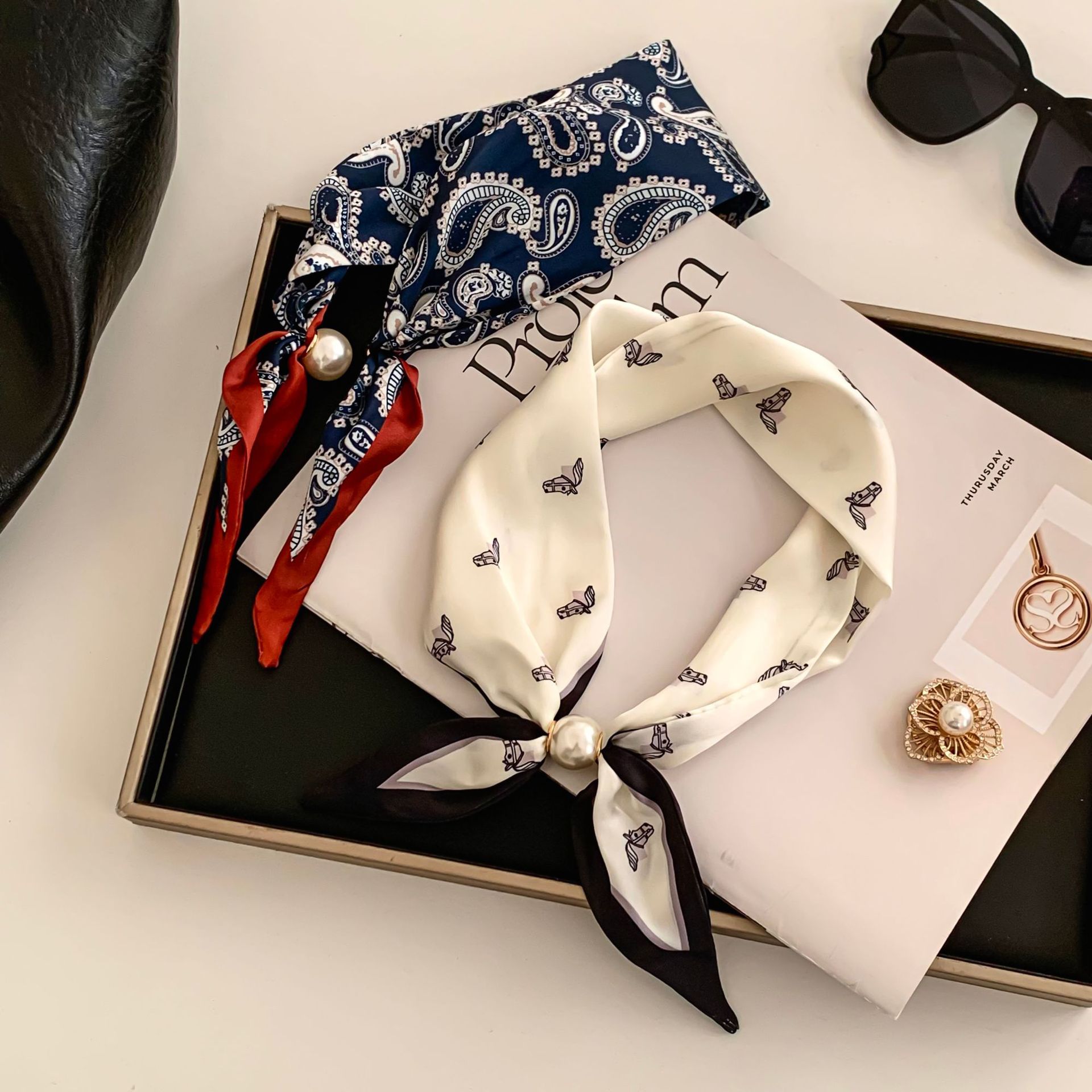 Cashew Flower Silk Scarf Effor - Silk Neck Scarf reseña y precio