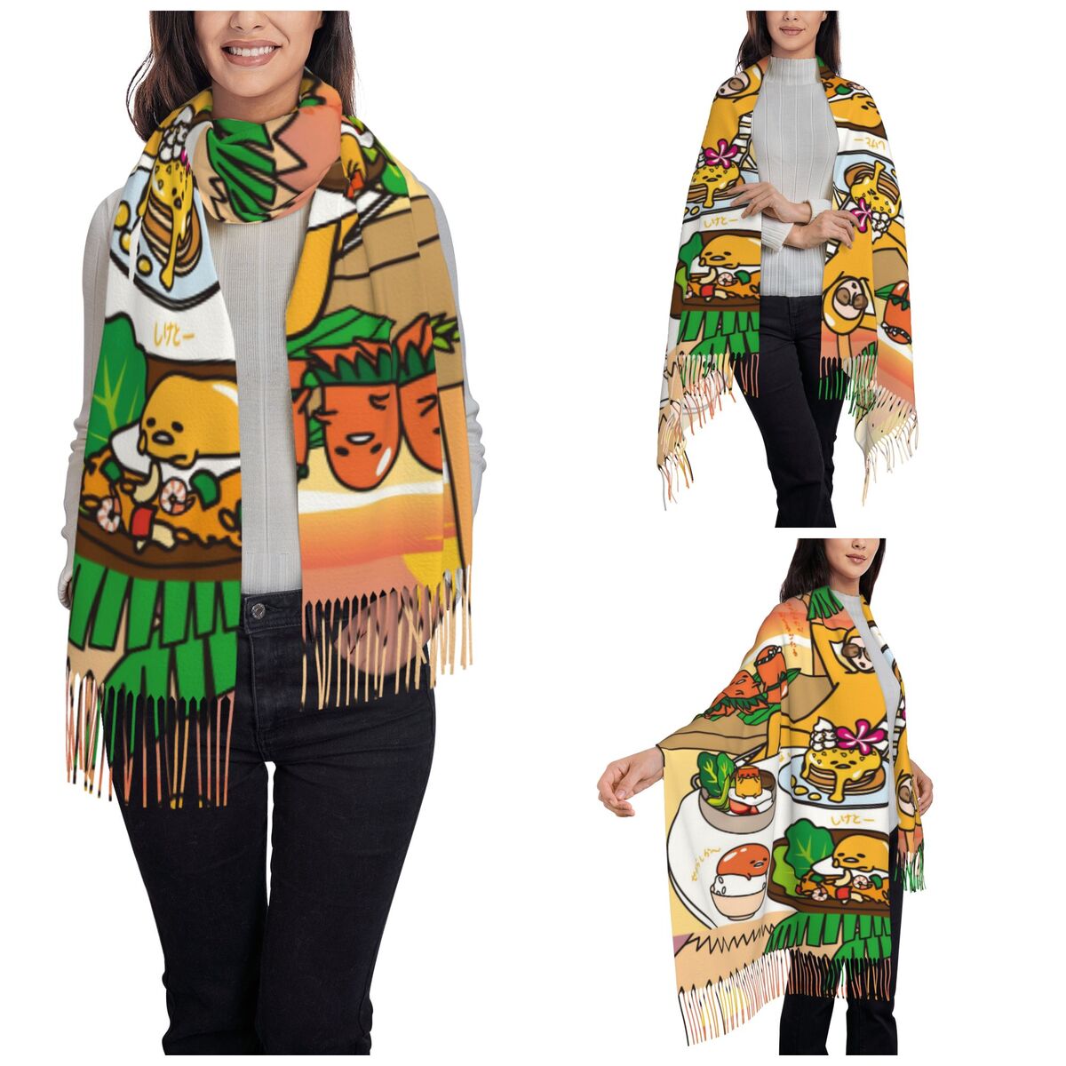 Women's Scarf with Tassel Gude - Pashmina Wrap Large reseña y precio