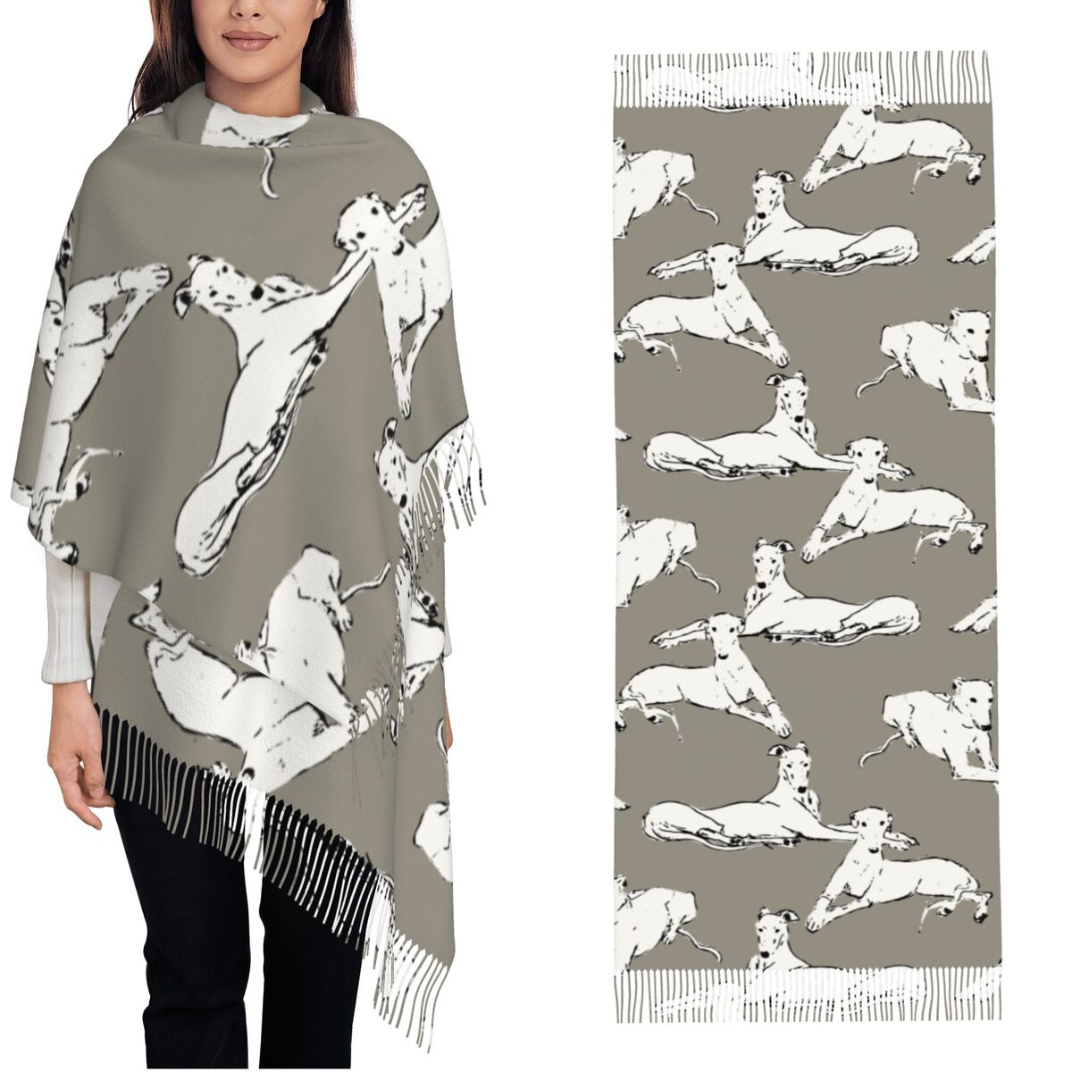 Relaxing Greyhound Whippet Sca - Pashmina Wrap Large reseña y precio
