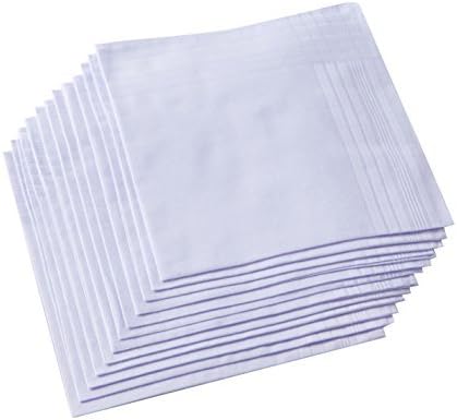 Men's Pure White 100% Cotton H - Handkerchief Cotton Men reseña y precio