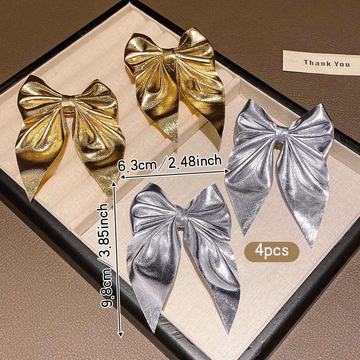 4 fashionable bow hair clips i - Tie Clip Silver reseña y precio