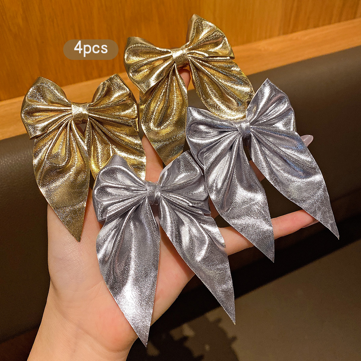 4 fashionable bow hair clips i - Tie Clip Silver reseña y precio