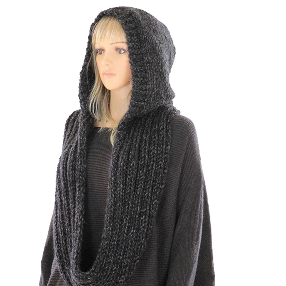Knitted Hooded Scarf Winter Wo - Infinity Scarf Knit reseña y precio