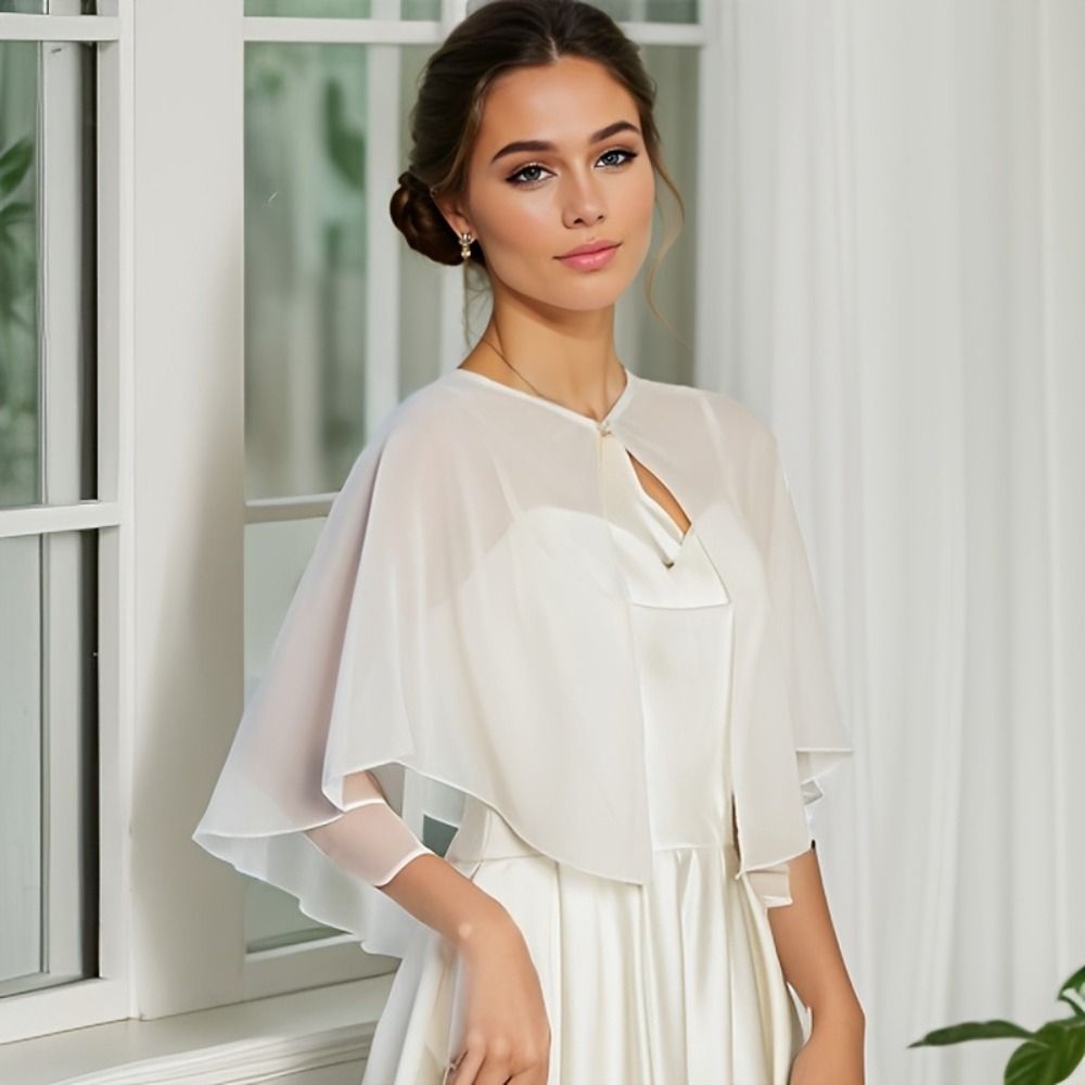 Vintage Sheer Chiffon Capelet  - Stole Wedding Shawl reseña y precio