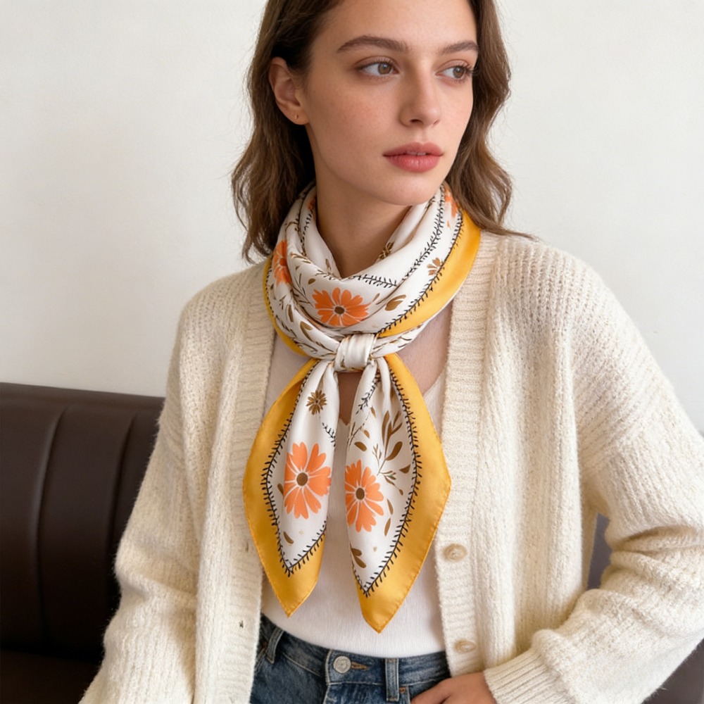 1Pc new printed fashion silk s - Silk Neck Scarf reseña y precio