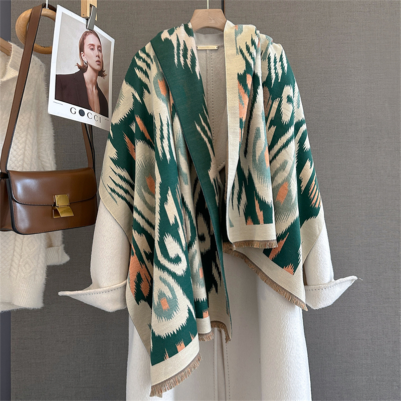 2025 Brand Warm Cashmere Ponch - Woven Scarf Blanket reseña y precio