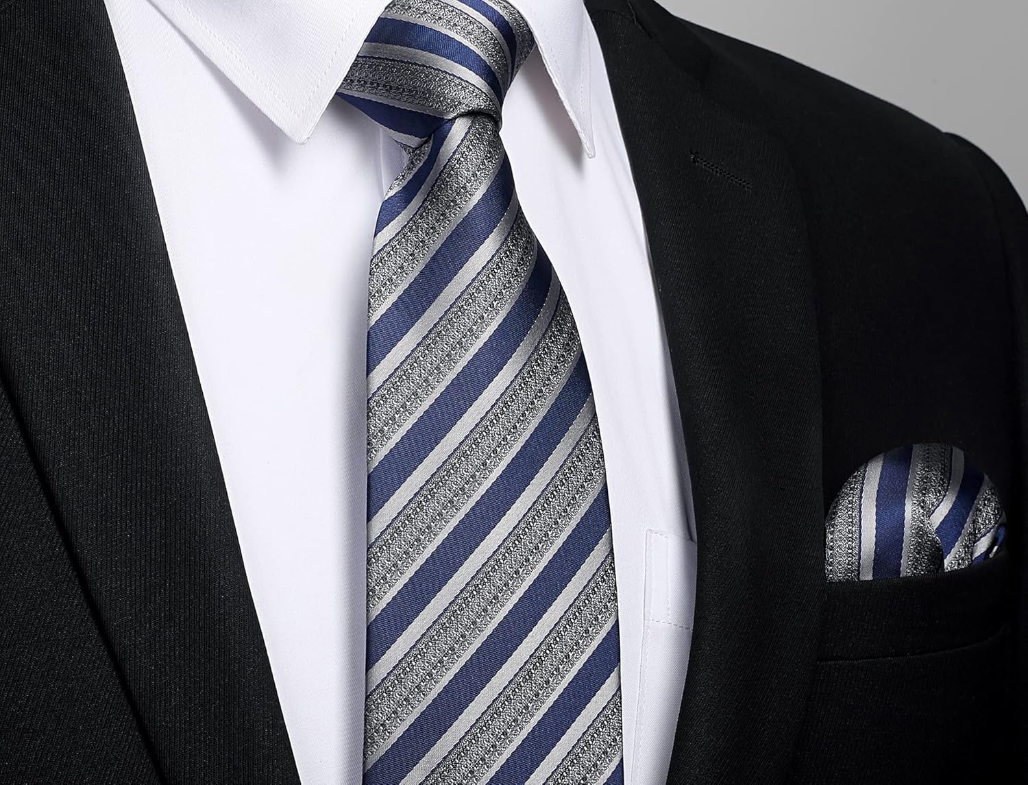 Men's Stripe Tie & Pocket Squa - Handkerchief Cotton Men reseña y precio