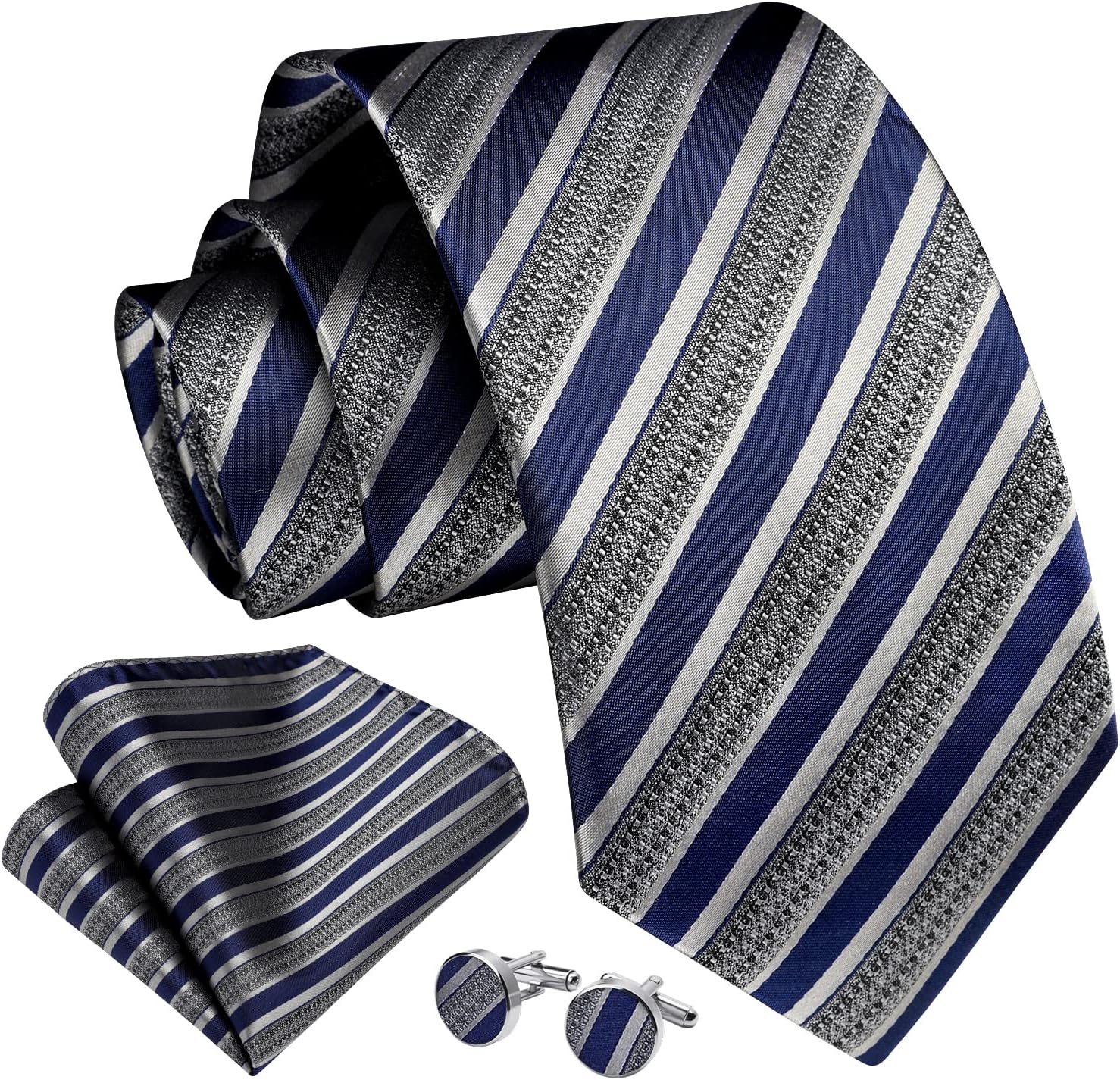 Men's Stripe Tie & Pocket Squa - Handkerchief Cotton Men reseña y precio