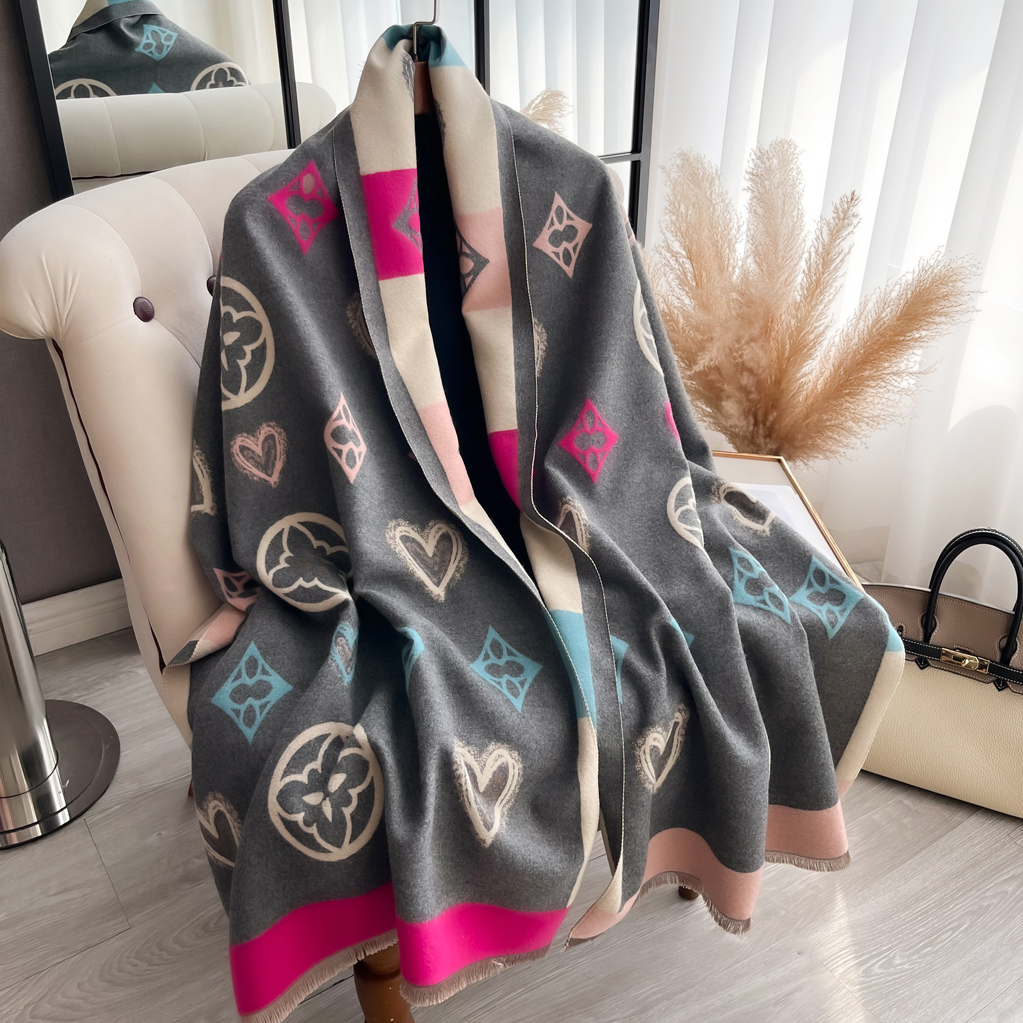 Luxury Cashmere Love Scarf Win - Woven Scarf Blanket reseña y precio