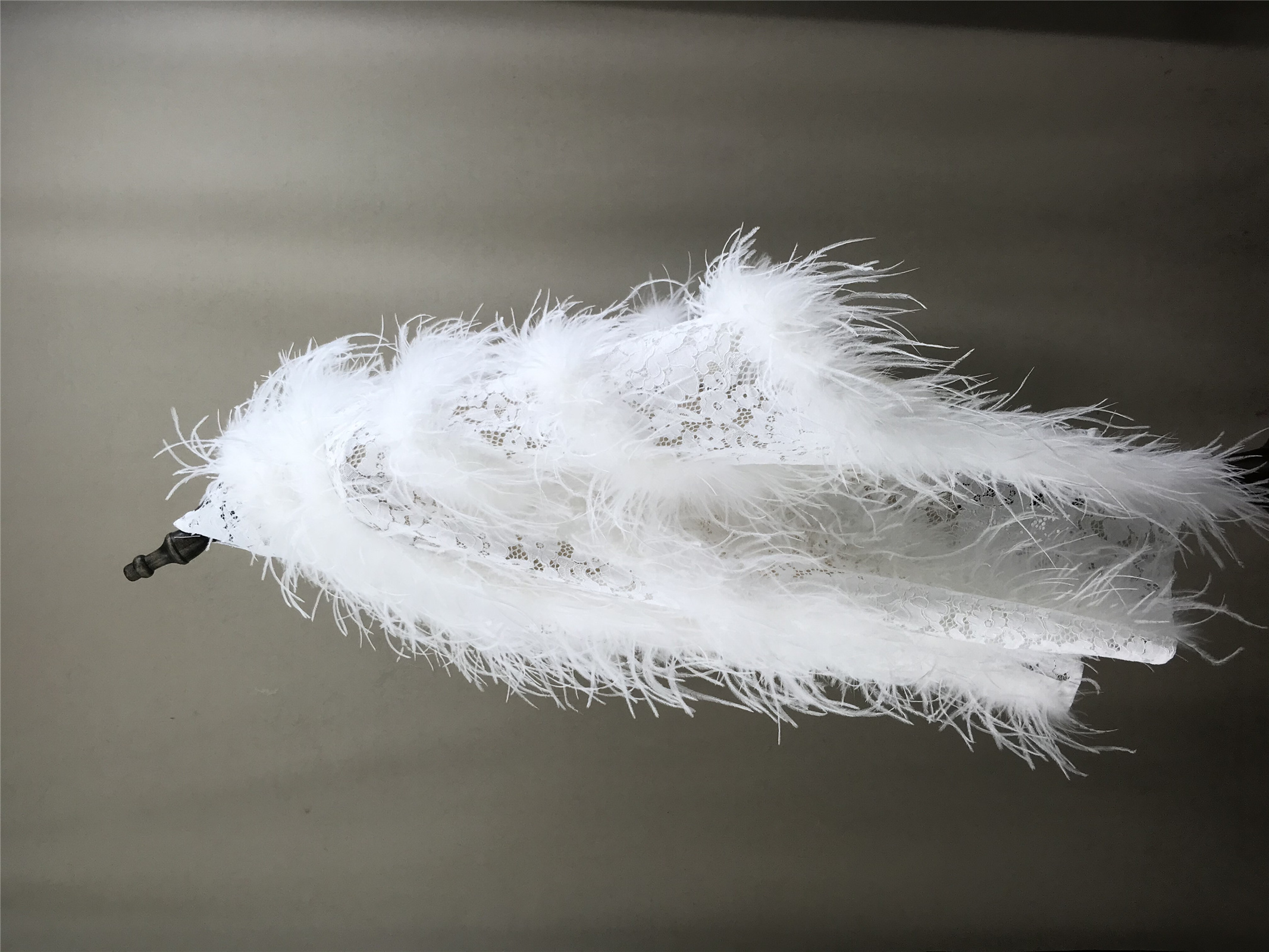 Real Ostrich Feather Lace Shaw - Stole Wedding Shawl reseña y precio
