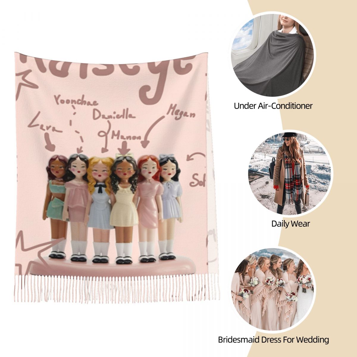 Katseye Kpop Idol Shawl Wrap W - Pashmina Wrap Large reseña y precio