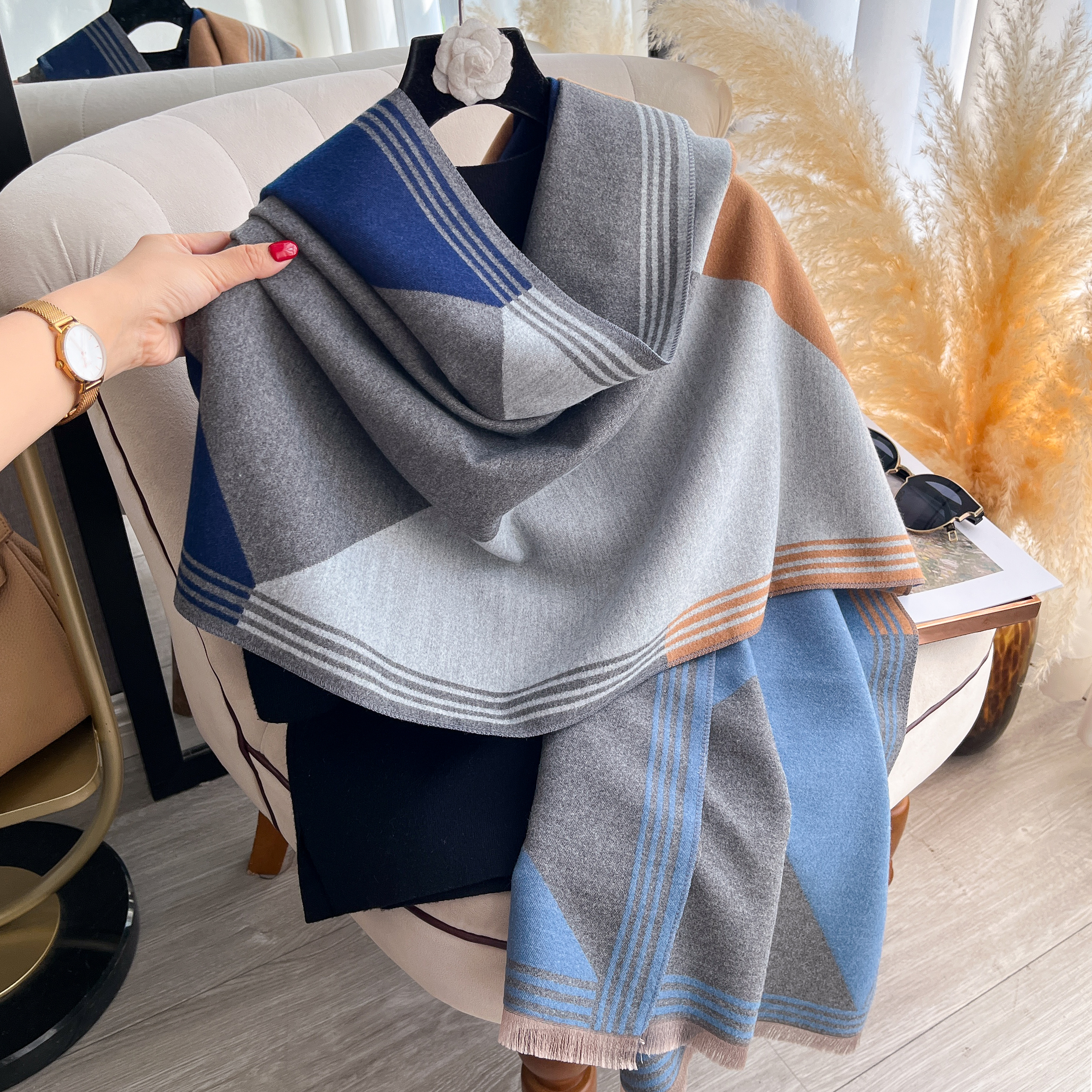 2025 Luxury Winter Cashmere Sc - Woven Scarf Blanket reseña y precio