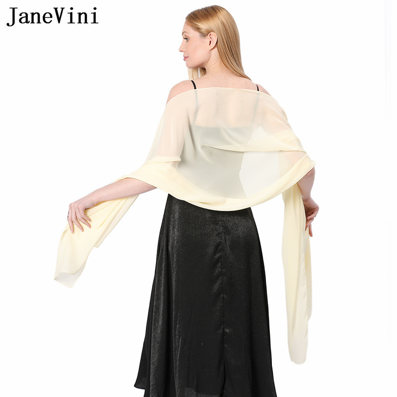 JaneVini Elegant Pink Chiffon  - Stole Wedding Shawl reseña y precio