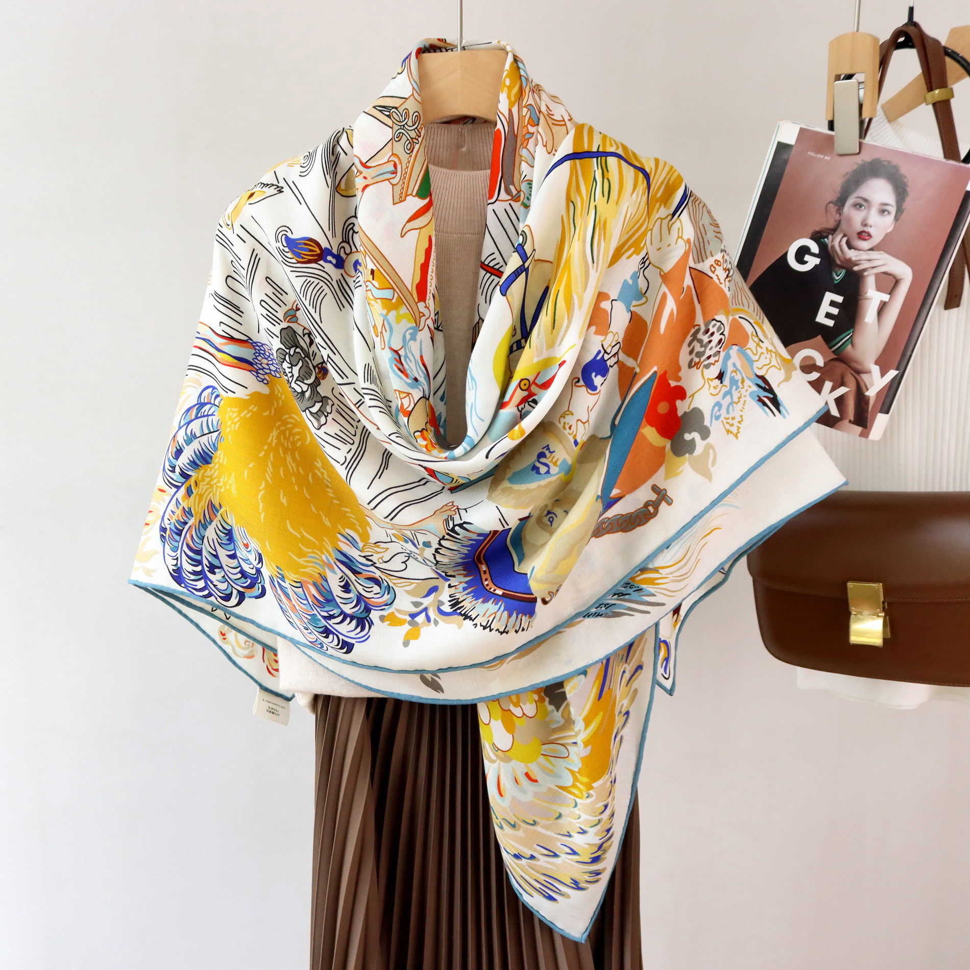 Double Print Mulberry Silk Sca - Pashmina Wrap Large reseña y precio