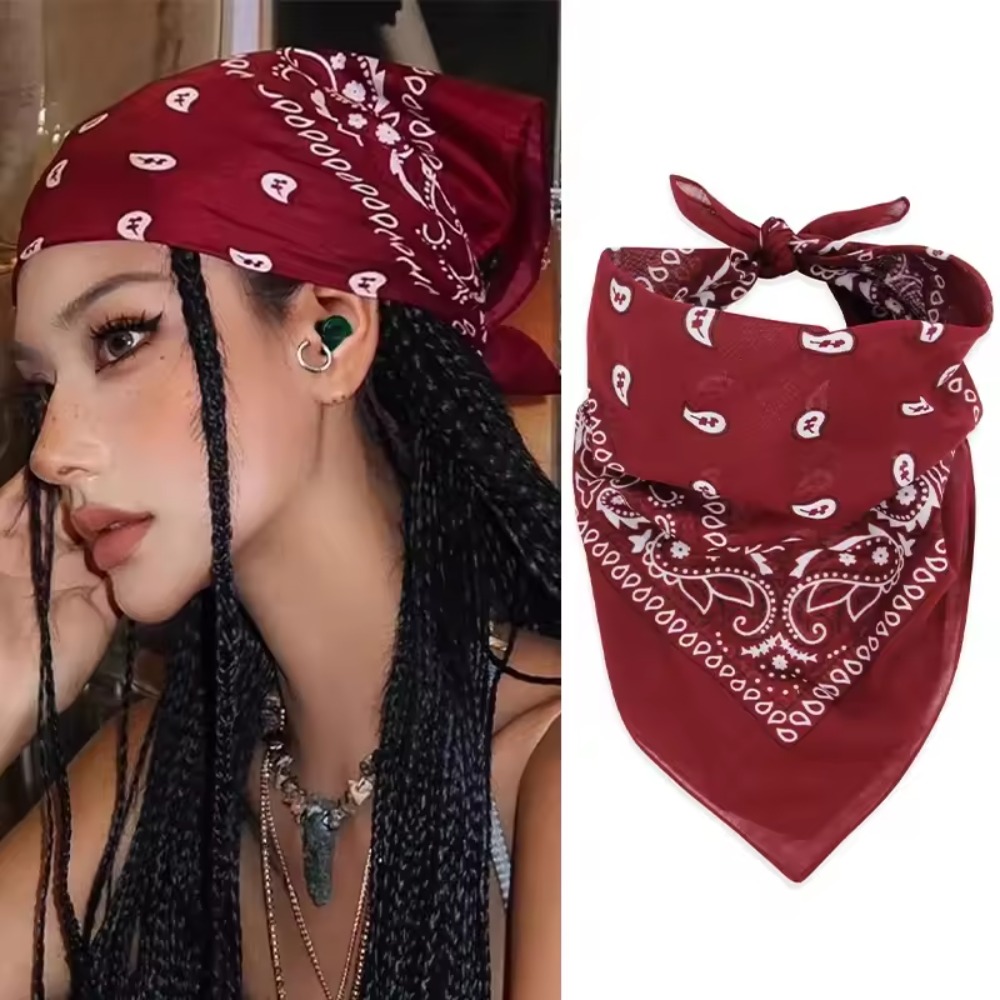 Hip Hop Wine Red Square Hair S - Ascot Neck Scarf reseña y precio