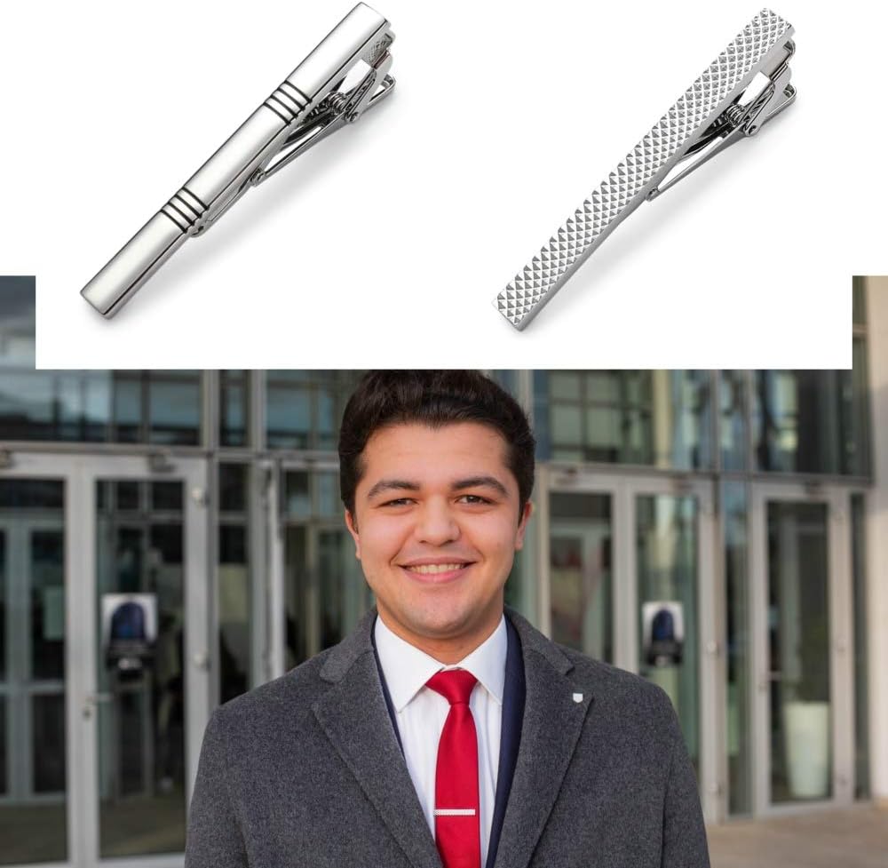 Classic Silver Tie Bar Set for - Tie Bar Set Gift reseña y precio