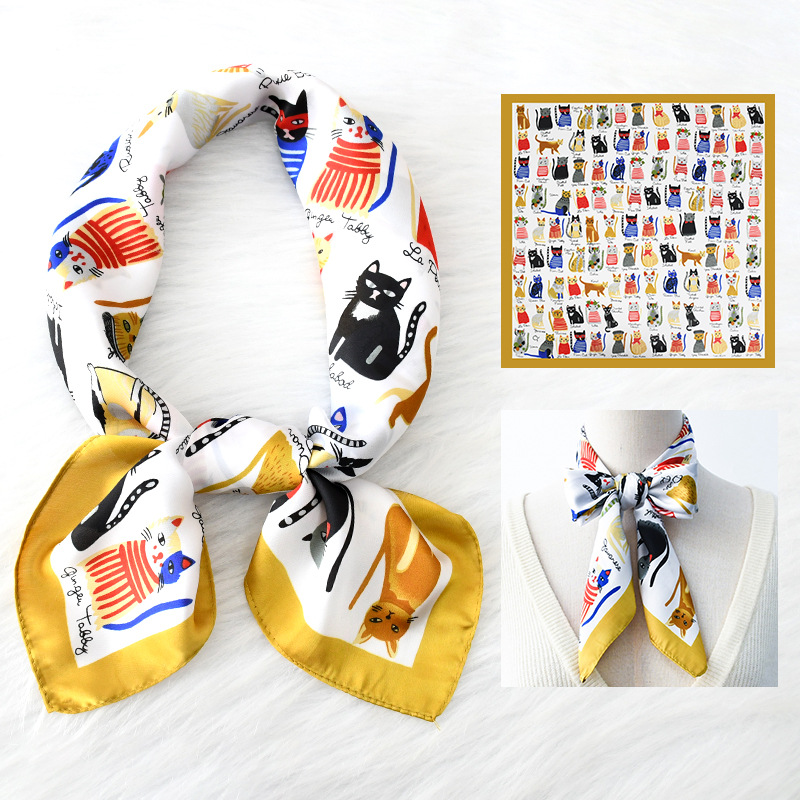 Luxury Silk Square Scarf Women - Scarf Silk Square reseña y precio