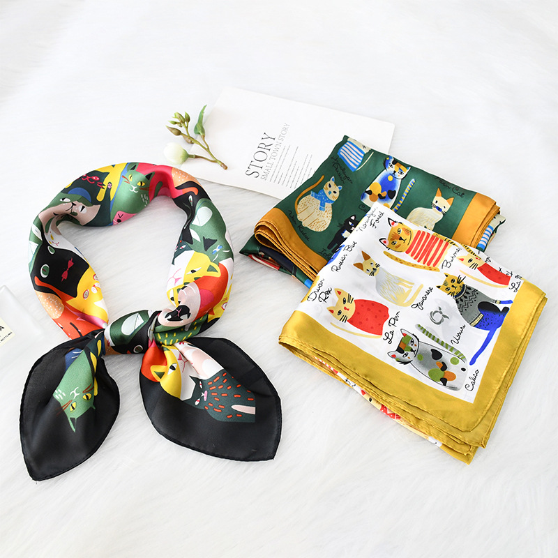 Luxury Silk Square Scarf Women - Scarf Silk Square reseña y precio