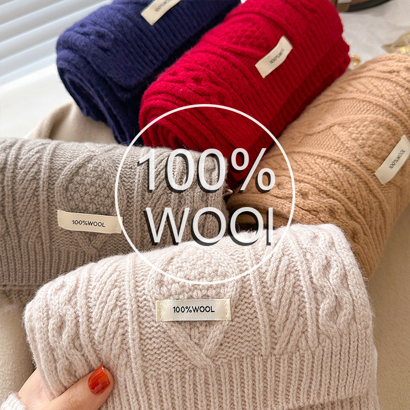 Luxury 100% Wool Scarf Women M - Muffler Men Wool reseña y precio