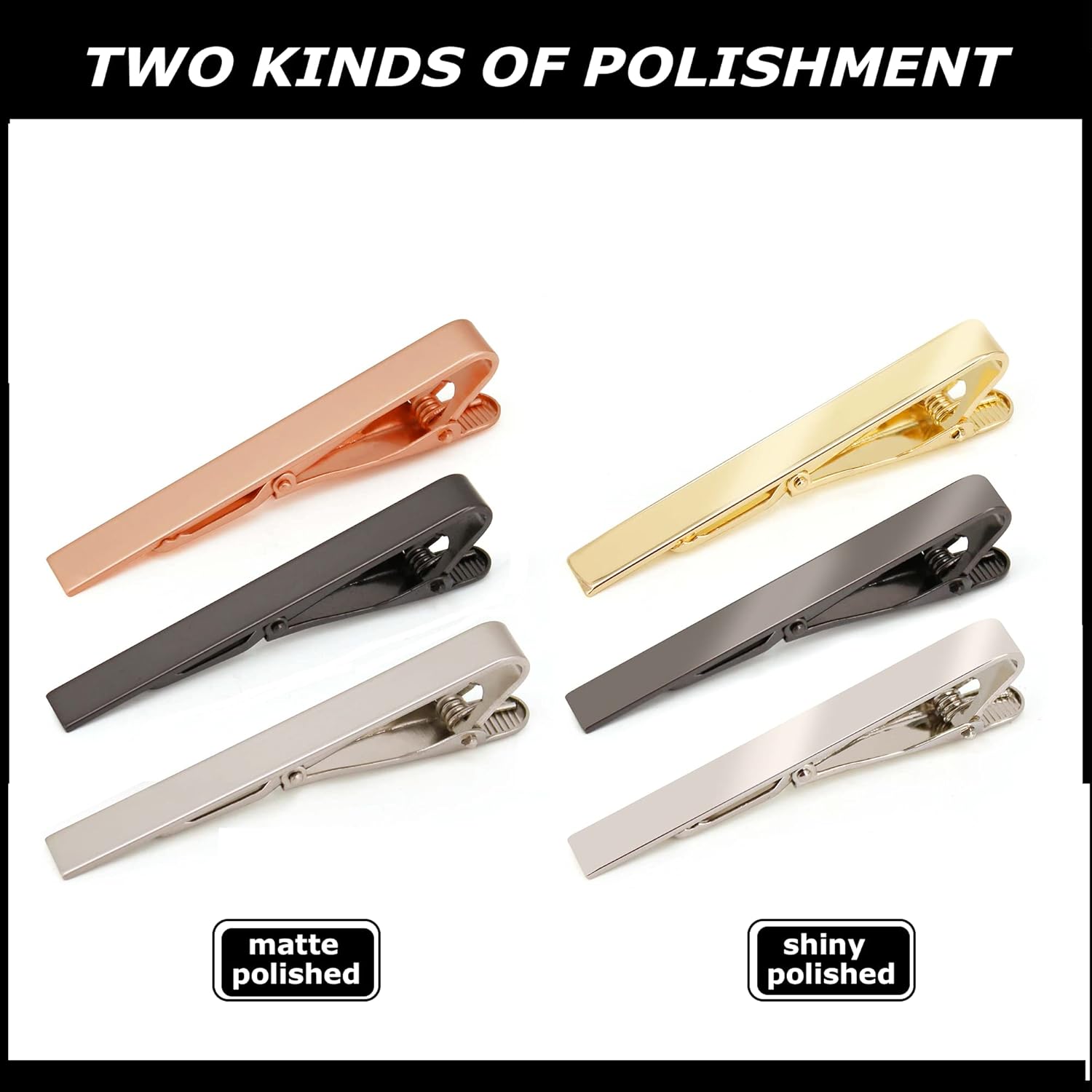 6 Pack Tie Clips Set Black Sil - Tie Bar Set Gift reseña y precio
