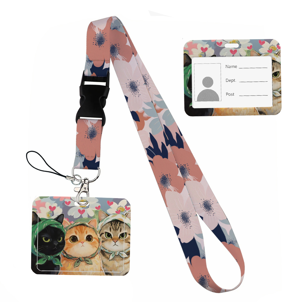 Small animals inside flowers P - Lanyard Badge Holder reseña y precio