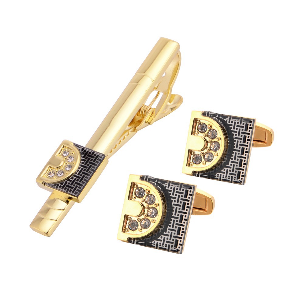 Gold Tone Cufflinks Tie Bar Se - Tie Bar Set Gift reseña y precio