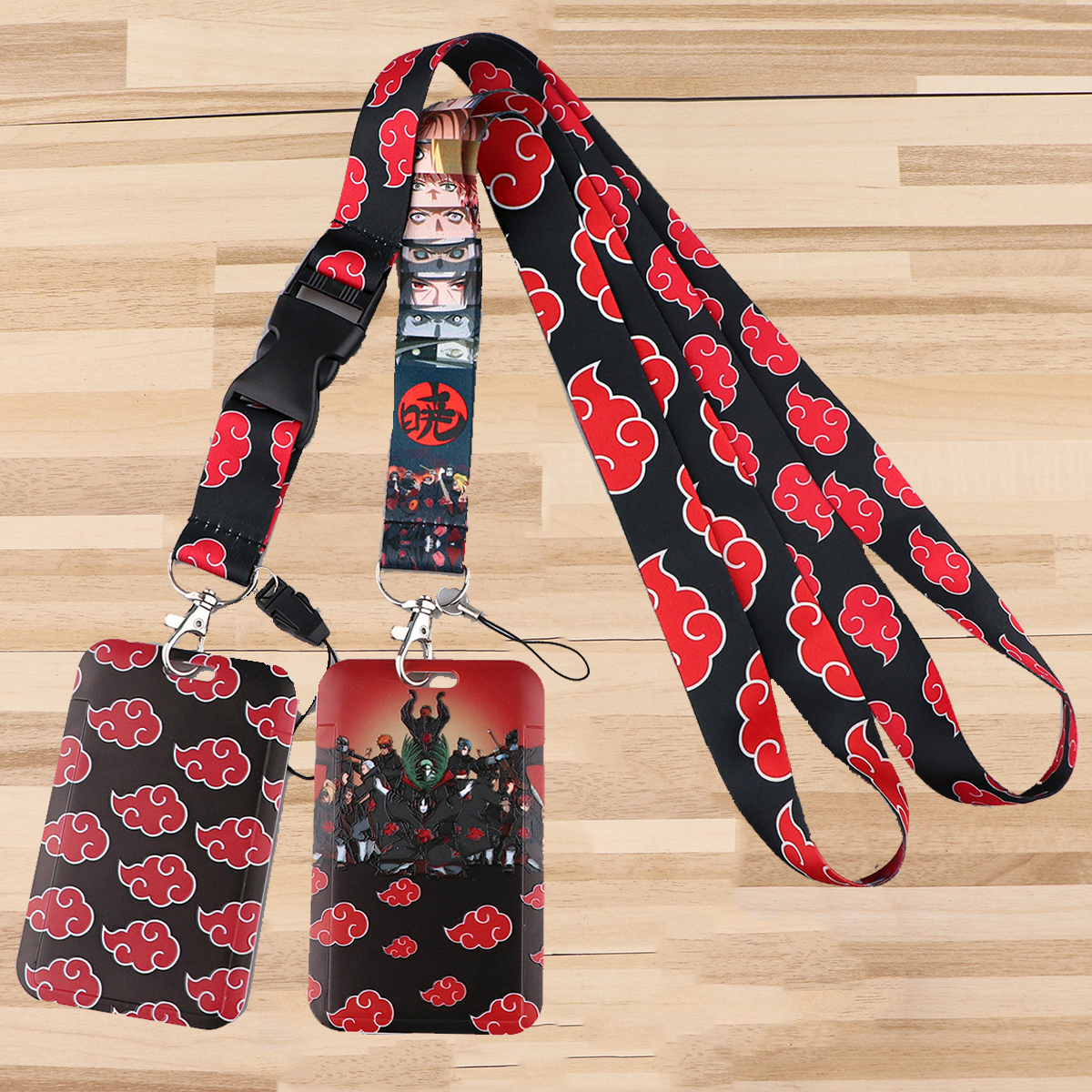 Japanese Anime Red Clouds Busi - Lanyard Badge Holder reseña y precio